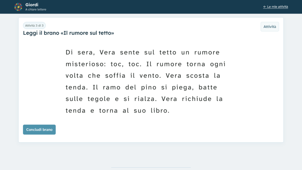 Giordi, A chiare lettere: lettura di un brano